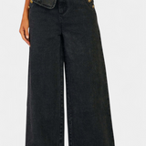 Ludovica Denim Set with Fitted Vest and Wide-Leg Jeans