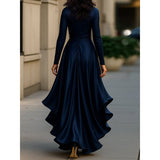 Valentina – Elegant Satin Dress with Draping