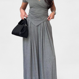 Ruslana Comfortable Two-Piece Set with Cross V-Neck
