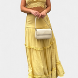 Ilys Romantic Set of Lace Crop Top and Flowing Maxi Skirt