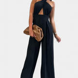 Jessica Mono Halter Crossback with Backless Design and Wide Legs