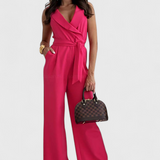 Elegant Sleeveless Montserrat Mono with Bow and Fluid Fall