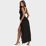 Amira - Dark Plum Long Dress