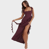 Amira - Dark Plum Long Dress