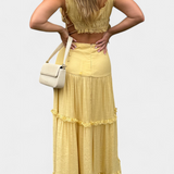 Ilys Romantic Set of Lace Crop Top and Flowing Maxi Skirt