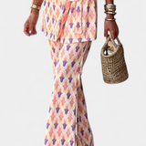 Araceli Printed Set with Blazer and Flared Pants