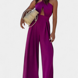 Jessica Mono Halter Crossback with Backless Design and Wide Legs