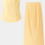 Clarita Two-Piece Pleated Set Strapless