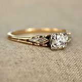 Retro Gold Ring with Zirconia