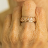 Retro Ring with Pink Flower