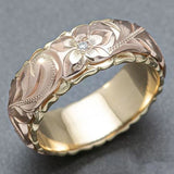 Retro Ring with Pink Flower