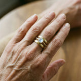 Retro Gold Ring with Incorporated Moonstones