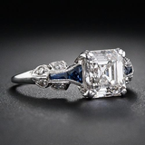 Retro Ring in Blue and Silver