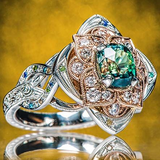 Retro silver ring with a sparkling flower