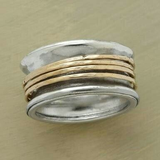 Retro "Golden Thread" Ring in Silver Color