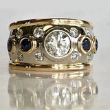 Retro ring with zirconia coating in gold