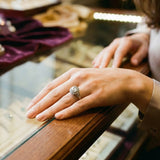 Retro ring in crystal silver