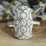 Retro ring in shiny silver