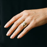 Irregular retro gold ring "Anel" with zirconia