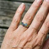 Multicolor Retro Ring with Gemstones and Gold