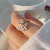Adjustable Butterfly Ring in Silver