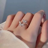 Adjustable Butterfly Ring in Silver