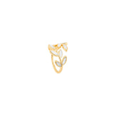 Adjustable Ring with White Opal in Gold