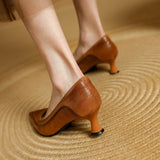 Belle Genuine Leather High Heel Shoes