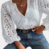 Alba Blouse with Eyelet