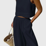 Avelina Minimalist Set in Lightweight Cotton and Linen