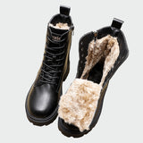 Beatriz - Winter Leather Boots with Furry Lining