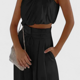 Helira Two-Piece Set with Fluid Top and Palazzo Pants