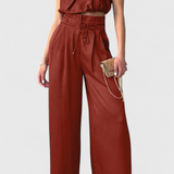 Helira Two-Piece Set with Fluid Top and Palazzo Pants