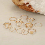 Set of 11 Retro Silver Rings