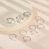Set of 11 Retro Silver Rings