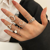Set of 11 Retro Silver Rings