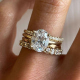 Set of sparkling rings with retro zirconia