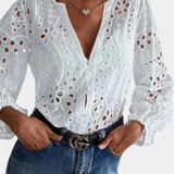 Alba Blouse with Eyelet