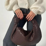 Sage Medium Woven Shoulder Bag