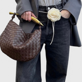 Paola - Woven Bag with Golden Handle