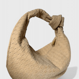 Lilac Medium Woven Bag with Knot Detail