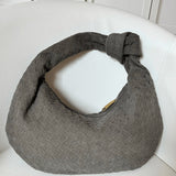 Lilac Medium Woven Bag with Knot Detail
