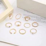 Set of 10 Auxiliary Rings Coated in Silver and Gold