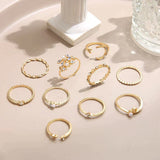 Set of 10 Auxiliary Rings Coated in Silver and Gold