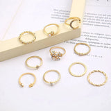 Set of 10 Auxiliary Rings Coated in Silver and Gold