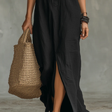 Soline | Relaxed Collared Maxi Dress with Button Detail