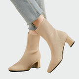 Alejandra - Knitted Orthopedic Boots in Soft Beige