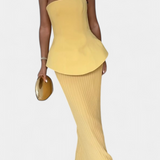 Clarita Two-Piece Pleated Set Strapless
