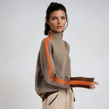 Agnes | Herringbone Roll Neck Jumper