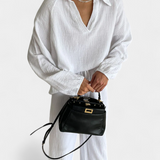 Aya Two-Piece Cotton Set with V-Neck
